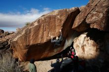 Bouldering in Hueco Tanks on 11/30/2019 with Blue Lizard Climbing and Yoga

Filename: SRM_20191130_1139450.jpg
Aperture: f/8.0
Shutter Speed: 1/320
Body: Canon EOS-1D Mark II
Lens: Canon EF 16-35mm f/2.8 L