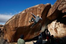 Bouldering in Hueco Tanks on 11/30/2019 with Blue Lizard Climbing and Yoga

Filename: SRM_20191130_1139530.jpg
Aperture: f/8.0
Shutter Speed: 1/320
Body: Canon EOS-1D Mark II
Lens: Canon EF 16-35mm f/2.8 L