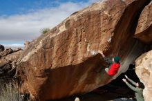 Bouldering in Hueco Tanks on 11/30/2019 with Blue Lizard Climbing and Yoga

Filename: SRM_20191130_1209260.jpg
Aperture: f/8.0
Shutter Speed: 1/250
Body: Canon EOS-1D Mark II
Lens: Canon EF 16-35mm f/2.8 L