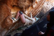 Bouldering in Hueco Tanks on 11/30/2019 with Blue Lizard Climbing and Yoga

Filename: SRM_20191130_1254100.jpg
Aperture: f/4.5
Shutter Speed: 1/250
Body: Canon EOS-1D Mark II
Lens: Canon EF 16-35mm f/2.8 L