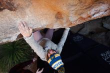 Bouldering in Hueco Tanks on 11/30/2019 with Blue Lizard Climbing and Yoga

Filename: SRM_20191130_1256150.jpg
Aperture: f/5.0
Shutter Speed: 1/250
Body: Canon EOS-1D Mark II
Lens: Canon EF 16-35mm f/2.8 L