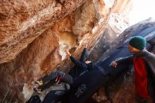 Bouldering in Hueco Tanks on 11/30/2019 with Blue Lizard Climbing and Yoga

Filename: SRM_20191130_1304030.jpg
Aperture: f/3.5
Shutter Speed: 1/250
Body: Canon EOS-1D Mark II
Lens: Canon EF 16-35mm f/2.8 L