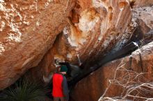 Bouldering in Hueco Tanks on 11/30/2019 with Blue Lizard Climbing and Yoga

Filename: SRM_20191130_1312010.jpg
Aperture: f/7.1
Shutter Speed: 1/250
Body: Canon EOS-1D Mark II
Lens: Canon EF 16-35mm f/2.8 L