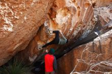 Bouldering in Hueco Tanks on 11/30/2019 with Blue Lizard Climbing and Yoga

Filename: SRM_20191130_1312120.jpg
Aperture: f/6.3
Shutter Speed: 1/250
Body: Canon EOS-1D Mark II
Lens: Canon EF 16-35mm f/2.8 L