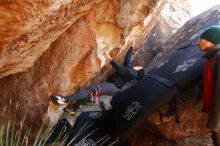 Bouldering in Hueco Tanks on 11/30/2019 with Blue Lizard Climbing and Yoga

Filename: SRM_20191130_1319500.jpg
Aperture: f/3.5
Shutter Speed: 1/250
Body: Canon EOS-1D Mark II
Lens: Canon EF 16-35mm f/2.8 L