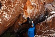 Bouldering in Hueco Tanks on 11/30/2019 with Blue Lizard Climbing and Yoga

Filename: SRM_20191130_1324070.jpg
Aperture: f/8.0
Shutter Speed: 1/250
Body: Canon EOS-1D Mark II
Lens: Canon EF 16-35mm f/2.8 L