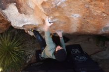 Bouldering in Hueco Tanks on 11/30/2019 with Blue Lizard Climbing and Yoga

Filename: SRM_20191130_1327040.jpg
Aperture: f/6.3
Shutter Speed: 1/250
Body: Canon EOS-1D Mark II
Lens: Canon EF 16-35mm f/2.8 L