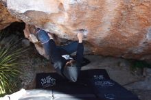 Bouldering in Hueco Tanks on 11/30/2019 with Blue Lizard Climbing and Yoga

Filename: SRM_20191130_1332260.jpg
Aperture: f/5.6
Shutter Speed: 1/250
Body: Canon EOS-1D Mark II
Lens: Canon EF 16-35mm f/2.8 L