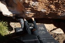 Bouldering in Hueco Tanks on 11/30/2019 with Blue Lizard Climbing and Yoga

Filename: SRM_20191130_1413140.jpg
Aperture: f/8.0
Shutter Speed: 1/320
Body: Canon EOS-1D Mark II
Lens: Canon EF 16-35mm f/2.8 L