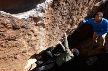 Bouldering in Hueco Tanks on 11/30/2019 with Blue Lizard Climbing and Yoga

Filename: SRM_20191130_1434240.jpg
Aperture: f/8.0
Shutter Speed: 1/250
Body: Canon EOS-1D Mark II
Lens: Canon EF 16-35mm f/2.8 L