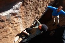 Bouldering in Hueco Tanks on 11/30/2019 with Blue Lizard Climbing and Yoga

Filename: SRM_20191130_1434380.jpg
Aperture: f/8.0
Shutter Speed: 1/250
Body: Canon EOS-1D Mark II
Lens: Canon EF 16-35mm f/2.8 L