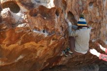 Bouldering in Hueco Tanks on 11/30/2019 with Blue Lizard Climbing and Yoga

Filename: SRM_20191130_1458320.jpg
Aperture: f/5.6
Shutter Speed: 1/250
Body: Canon EOS-1D Mark II
Lens: Canon EF 50mm f/1.8 II