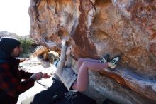 Bouldering in Hueco Tanks on 11/30/2019 with Blue Lizard Climbing and Yoga

Filename: SRM_20191130_1527210.jpg
Aperture: f/6.3
Shutter Speed: 1/250
Body: Canon EOS-1D Mark II
Lens: Canon EF 16-35mm f/2.8 L