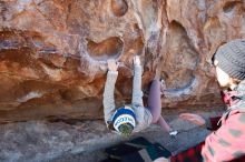 Bouldering in Hueco Tanks on 11/30/2019 with Blue Lizard Climbing and Yoga

Filename: SRM_20191130_1527250.jpg
Aperture: f/5.0
Shutter Speed: 1/250
Body: Canon EOS-1D Mark II
Lens: Canon EF 16-35mm f/2.8 L