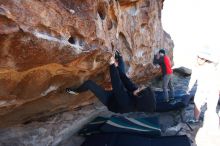 Bouldering in Hueco Tanks on 11/30/2019 with Blue Lizard Climbing and Yoga

Filename: SRM_20191130_1537070.jpg
Aperture: f/5.6
Shutter Speed: 1/250
Body: Canon EOS-1D Mark II
Lens: Canon EF 16-35mm f/2.8 L