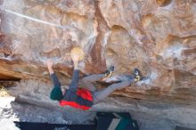 Bouldering in Hueco Tanks on 11/30/2019 with Blue Lizard Climbing and Yoga

Filename: SRM_20191130_1549110.jpg
Aperture: f/5.0
Shutter Speed: 1/250
Body: Canon EOS-1D Mark II
Lens: Canon EF 16-35mm f/2.8 L