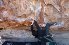 Bouldering in Hueco Tanks on 11/30/2019 with Blue Lizard Climbing and Yoga

Filename: SRM_20191130_1554440.jpg
Aperture: f/4.5
Shutter Speed: 1/250
Body: Canon EOS-1D Mark II
Lens: Canon EF 16-35mm f/2.8 L