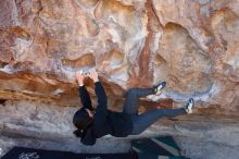 Bouldering in Hueco Tanks on 11/30/2019 with Blue Lizard Climbing and Yoga

Filename: SRM_20191130_1554580.jpg
Aperture: f/5.0
Shutter Speed: 1/250
Body: Canon EOS-1D Mark II
Lens: Canon EF 16-35mm f/2.8 L