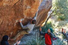 Bouldering in Hueco Tanks on 11/30/2019 with Blue Lizard Climbing and Yoga

Filename: SRM_20191130_1620440.jpg
Aperture: f/4.5
Shutter Speed: 1/250
Body: Canon EOS-1D Mark II
Lens: Canon EF 50mm f/1.8 II
