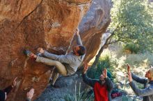 Bouldering in Hueco Tanks on 11/30/2019 with Blue Lizard Climbing and Yoga

Filename: SRM_20191130_1620500.jpg
Aperture: f/5.0
Shutter Speed: 1/250
Body: Canon EOS-1D Mark II
Lens: Canon EF 50mm f/1.8 II