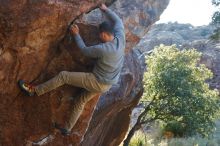 Bouldering in Hueco Tanks on 11/30/2019 with Blue Lizard Climbing and Yoga

Filename: SRM_20191130_1621080.jpg
Aperture: f/6.3
Shutter Speed: 1/250
Body: Canon EOS-1D Mark II
Lens: Canon EF 50mm f/1.8 II