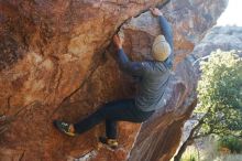 Bouldering in Hueco Tanks on 11/30/2019 with Blue Lizard Climbing and Yoga

Filename: SRM_20191130_1624160.jpg
Aperture: f/4.5
Shutter Speed: 1/250
Body: Canon EOS-1D Mark II
Lens: Canon EF 50mm f/1.8 II