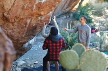 Bouldering in Hueco Tanks on 11/30/2019 with Blue Lizard Climbing and Yoga

Filename: SRM_20191130_1632130.jpg
Aperture: f/3.2
Shutter Speed: 1/250
Body: Canon EOS-1D Mark II
Lens: Canon EF 50mm f/1.8 II