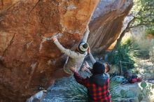 Bouldering in Hueco Tanks on 11/30/2019 with Blue Lizard Climbing and Yoga

Filename: SRM_20191130_1632530.jpg
Aperture: f/4.0
Shutter Speed: 1/250
Body: Canon EOS-1D Mark II
Lens: Canon EF 50mm f/1.8 II