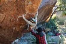Bouldering in Hueco Tanks on 11/30/2019 with Blue Lizard Climbing and Yoga

Filename: SRM_20191130_1632560.jpg
Aperture: f/4.0
Shutter Speed: 1/250
Body: Canon EOS-1D Mark II
Lens: Canon EF 50mm f/1.8 II