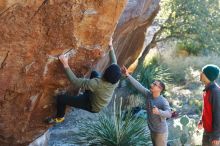 Bouldering in Hueco Tanks on 11/30/2019 with Blue Lizard Climbing and Yoga

Filename: SRM_20191130_1634280.jpg
Aperture: f/3.5
Shutter Speed: 1/250
Body: Canon EOS-1D Mark II
Lens: Canon EF 50mm f/1.8 II