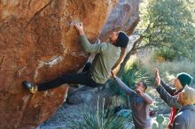 Bouldering in Hueco Tanks on 11/30/2019 with Blue Lizard Climbing and Yoga

Filename: SRM_20191130_1634530.jpg
Aperture: f/4.0
Shutter Speed: 1/250
Body: Canon EOS-1D Mark II
Lens: Canon EF 50mm f/1.8 II