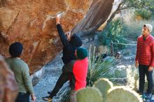 Bouldering in Hueco Tanks on 11/30/2019 with Blue Lizard Climbing and Yoga

Filename: SRM_20191130_1648560.jpg
Aperture: f/3.2
Shutter Speed: 1/250
Body: Canon EOS-1D Mark II
Lens: Canon EF 50mm f/1.8 II