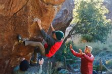 Bouldering in Hueco Tanks on 11/30/2019 with Blue Lizard Climbing and Yoga

Filename: SRM_20191130_1651450.jpg
Aperture: f/4.5
Shutter Speed: 1/250
Body: Canon EOS-1D Mark II
Lens: Canon EF 50mm f/1.8 II