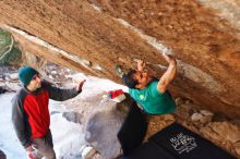 Bouldering in Hueco Tanks on 11/30/2019 with Blue Lizard Climbing and Yoga

Filename: SRM_20191130_1719590.jpg
Aperture: f/4.0
Shutter Speed: 1/250
Body: Canon EOS-1D Mark II
Lens: Canon EF 16-35mm f/2.8 L