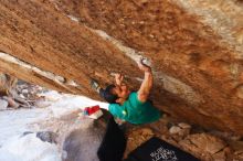 Bouldering in Hueco Tanks on 11/30/2019 with Blue Lizard Climbing and Yoga

Filename: SRM_20191130_1721110.jpg
Aperture: f/4.0
Shutter Speed: 1/250
Body: Canon EOS-1D Mark II
Lens: Canon EF 16-35mm f/2.8 L