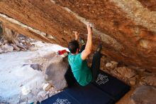 Bouldering in Hueco Tanks on 11/30/2019 with Blue Lizard Climbing and Yoga

Filename: SRM_20191130_1723260.jpg
Aperture: f/4.0
Shutter Speed: 1/250
Body: Canon EOS-1D Mark II
Lens: Canon EF 16-35mm f/2.8 L