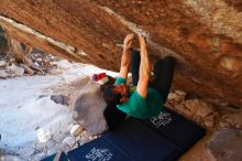 Bouldering in Hueco Tanks on 11/30/2019 with Blue Lizard Climbing and Yoga

Filename: SRM_20191130_1723280.jpg
Aperture: f/4.5
Shutter Speed: 1/250
Body: Canon EOS-1D Mark II
Lens: Canon EF 16-35mm f/2.8 L