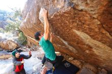 Bouldering in Hueco Tanks on 11/30/2019 with Blue Lizard Climbing and Yoga

Filename: SRM_20191130_1723390.jpg
Aperture: f/4.5
Shutter Speed: 1/250
Body: Canon EOS-1D Mark II
Lens: Canon EF 16-35mm f/2.8 L