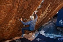 Bouldering in Hueco Tanks on 11/30/2019 with Blue Lizard Climbing and Yoga

Filename: SRM_20191130_1734000.jpg
Aperture: f/4.5
Shutter Speed: 1/250
Body: Canon EOS-1D Mark II
Lens: Canon EF 16-35mm f/2.8 L