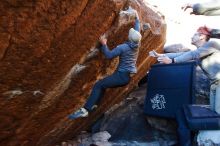 Bouldering in Hueco Tanks on 11/30/2019 with Blue Lizard Climbing and Yoga

Filename: SRM_20191130_1734140.jpg
Aperture: f/5.0
Shutter Speed: 1/250
Body: Canon EOS-1D Mark II
Lens: Canon EF 16-35mm f/2.8 L