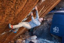 Bouldering in Hueco Tanks on 11/30/2019 with Blue Lizard Climbing and Yoga

Filename: SRM_20191130_1737170.jpg
Aperture: f/4.0
Shutter Speed: 1/250
Body: Canon EOS-1D Mark II
Lens: Canon EF 16-35mm f/2.8 L