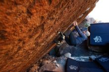 Bouldering in Hueco Tanks on 11/30/2019 with Blue Lizard Climbing and Yoga

Filename: SRM_20191130_1741290.jpg
Aperture: f/3.5
Shutter Speed: 1/250
Body: Canon EOS-1D Mark II
Lens: Canon EF 16-35mm f/2.8 L