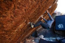 Bouldering in Hueco Tanks on 11/30/2019 with Blue Lizard Climbing and Yoga

Filename: SRM_20191130_1741330.jpg
Aperture: f/3.5
Shutter Speed: 1/250
Body: Canon EOS-1D Mark II
Lens: Canon EF 16-35mm f/2.8 L