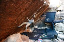 Bouldering in Hueco Tanks on 11/30/2019 with Blue Lizard Climbing and Yoga

Filename: SRM_20191130_1751340.jpg
Aperture: f/4.5
Shutter Speed: 1/250
Body: Canon EOS-1D Mark II
Lens: Canon EF 16-35mm f/2.8 L