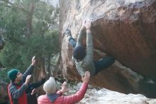 Bouldering in Hueco Tanks on 11/30/2019 with Blue Lizard Climbing and Yoga

Filename: SRM_20191130_1813090.jpg
Aperture: f/2.0
Shutter Speed: 1/250
Body: Canon EOS-1D Mark II
Lens: Canon EF 50mm f/1.8 II