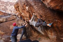 Bouldering in Hueco Tanks on 12/06/2019 with Blue Lizard Climbing and Yoga

Filename: SRM_20191206_1041230.jpg
Aperture: f/4.5
Shutter Speed: 1/200
Body: Canon EOS-1D Mark II
Lens: Canon EF 16-35mm f/2.8 L