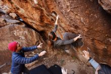 Bouldering in Hueco Tanks on 12/06/2019 with Blue Lizard Climbing and Yoga

Filename: SRM_20191206_1043320.jpg
Aperture: f/4.5
Shutter Speed: 1/250
Body: Canon EOS-1D Mark II
Lens: Canon EF 16-35mm f/2.8 L