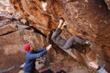 Bouldering in Hueco Tanks on 12/06/2019 with Blue Lizard Climbing and Yoga

Filename: SRM_20191206_1043340.jpg
Aperture: f/4.5
Shutter Speed: 1/250
Body: Canon EOS-1D Mark II
Lens: Canon EF 16-35mm f/2.8 L