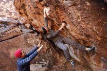 Bouldering in Hueco Tanks on 12/06/2019 with Blue Lizard Climbing and Yoga

Filename: SRM_20191206_1043410.jpg
Aperture: f/4.5
Shutter Speed: 1/250
Body: Canon EOS-1D Mark II
Lens: Canon EF 16-35mm f/2.8 L