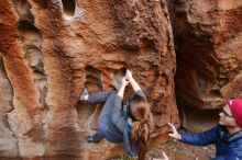 Bouldering in Hueco Tanks on 12/06/2019 with Blue Lizard Climbing and Yoga

Filename: SRM_20191206_1105060.jpg
Aperture: f/4.5
Shutter Speed: 1/250
Body: Canon EOS-1D Mark II
Lens: Canon EF 16-35mm f/2.8 L